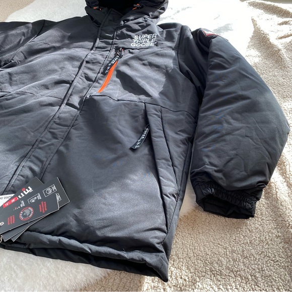 Super Triple Goose Men's Ski Parka Faux Down-Fill Jacket, Black, Size L - Picture 4 of 16